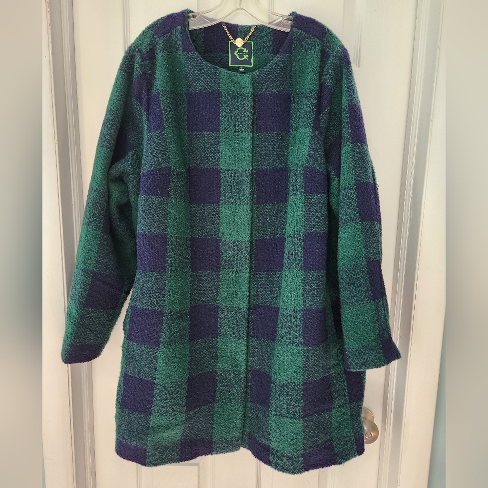 Plaid Boucle Teddy Jacket C Wonder